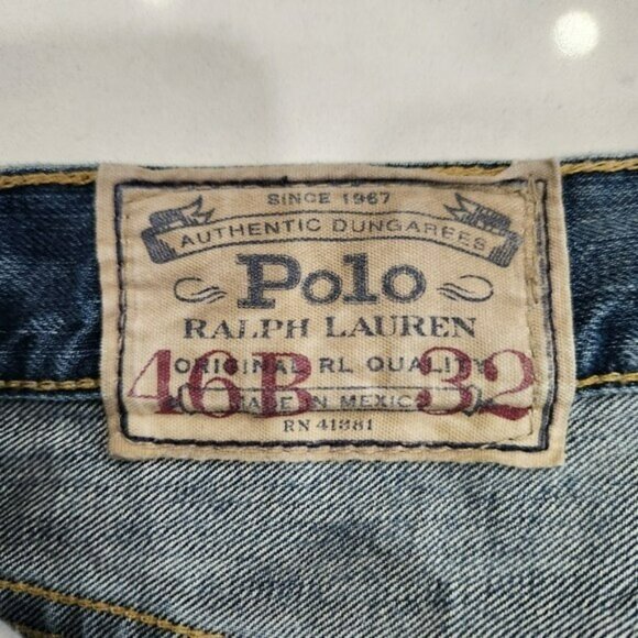 Vintage Polo Ralph Lauren Jeans Mens 46x32 Blue Big Straight Leg *Mexico - Picture 6 of 16